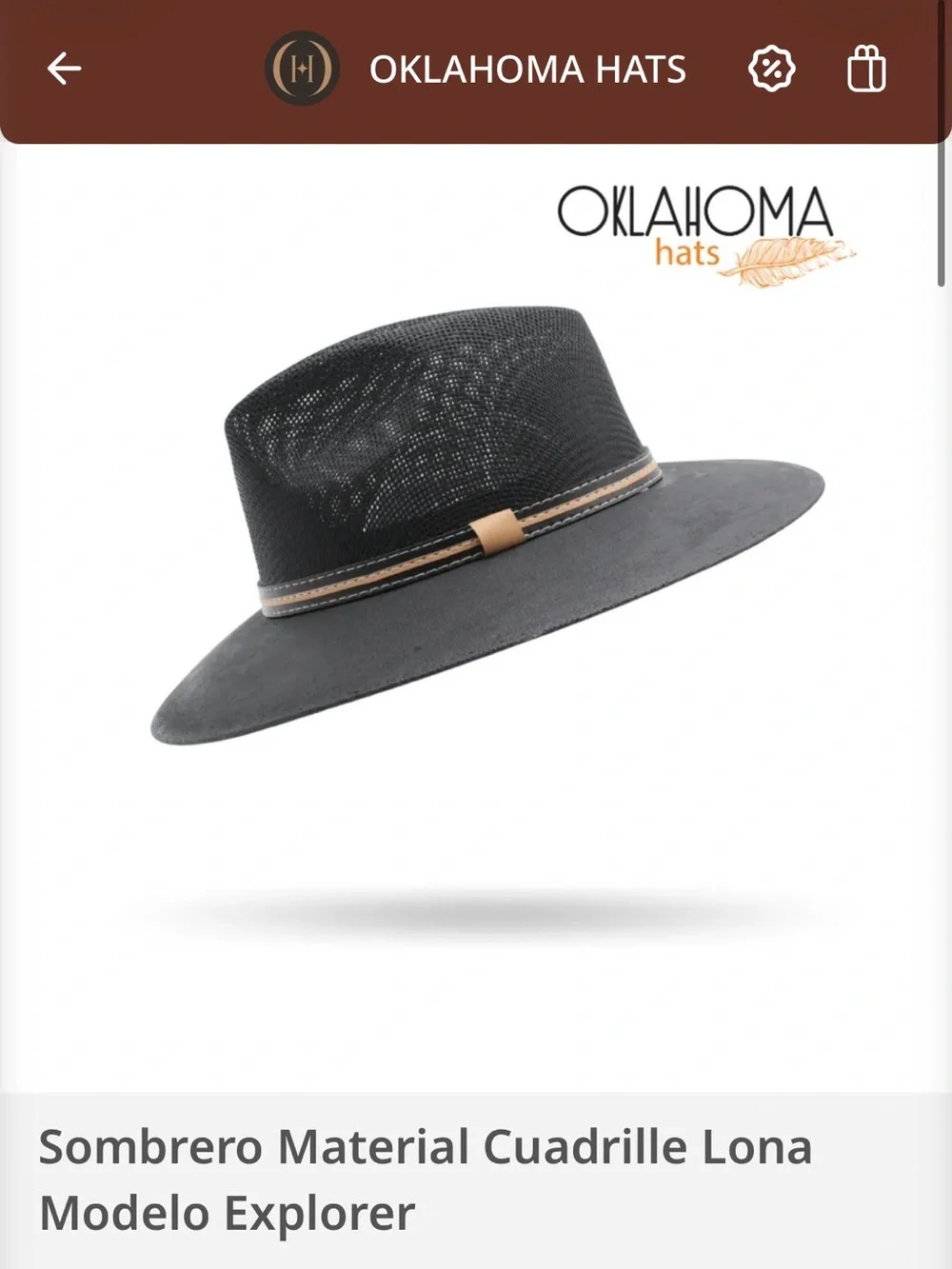 Brand New Explorer Black Canvas Fedora with Tan Band